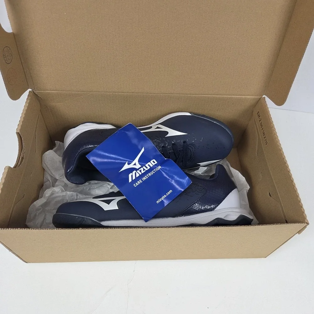 Mizuno Unisex Kids' Wave Select Nine Jr Baseball Cleats Navy/White Size 3